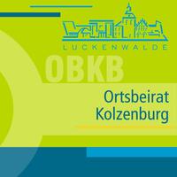 Bild vergr&ouml;&szlig;ern: Logo Stadtsilhouette darunter steht Luckenwalde und Ortsbeirat Kolzenburg