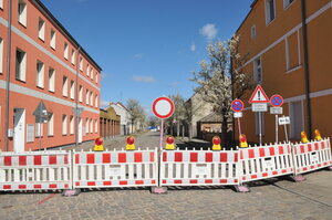 Foto: Eine Straßensperrung.