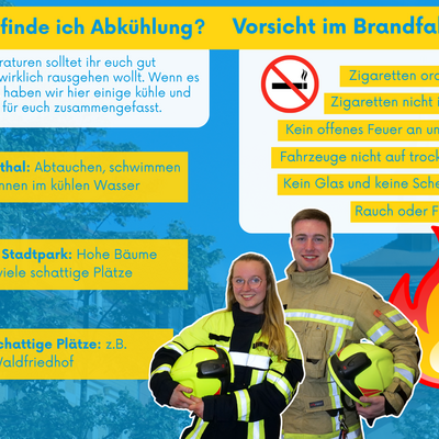Informationsgrafik mit Tipps gegen Hitze.