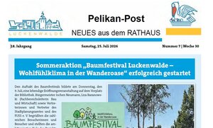Bild vergr&ouml;&szlig;ern: Ausschnitt aktuelle Pelikan-Post, Titelseite