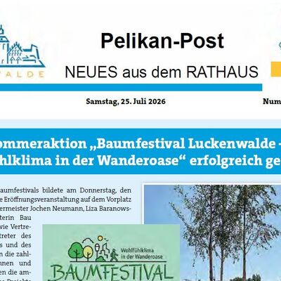 Ausschnitt aktuelle Pelikan-Post, Titelseite