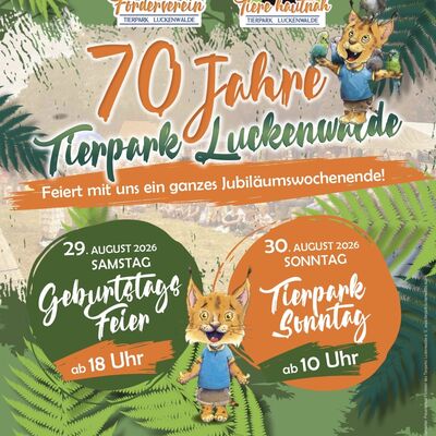 Ein Plakat, auf dem der Tierparksonntag beworben wird.