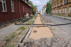 Foto: Straßenbaumaßnahme.
