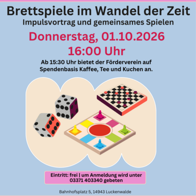 Veranstaltungsplakat Brettspiele